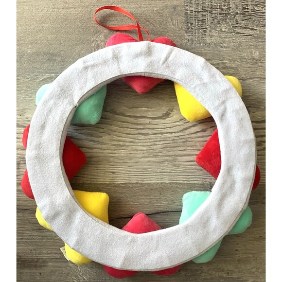 Plush Valentine Conversation Hearts Wreath 12” Door Hanging Decor Multicolor - Picture 5 of 5